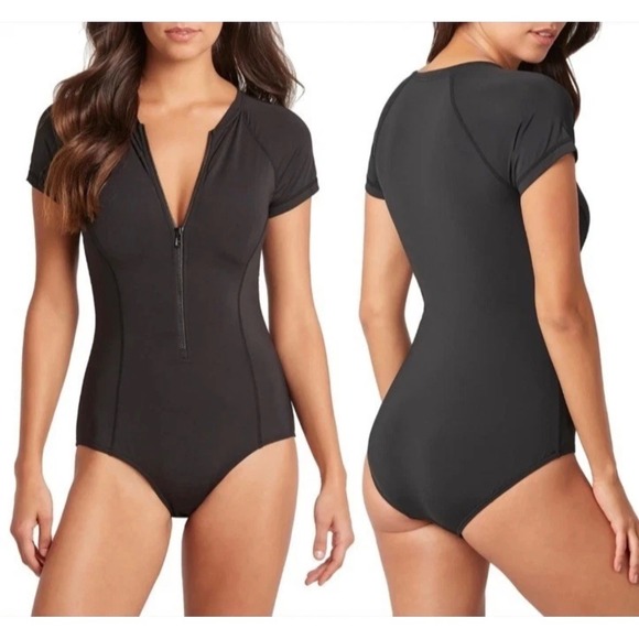 Sea Level Australia Zip Front Short Sleeve One Piece Swimsuit Women's US 10 - Picture 1 of 11